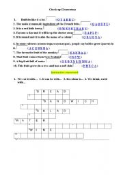 English worksheet: guess the fruit, vegetable, interactive crossword 