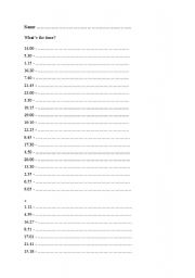 English worksheet: What´s the time?