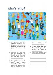 English Worksheet: Whos who?