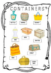 English Worksheet: Containers