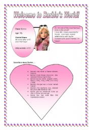 English worksheet: Some facts about Barbie!