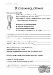 English Worksheet: Mass media: British newspapers - discussion questions