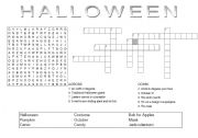 English Worksheet: Halloween crossword and wordsearch