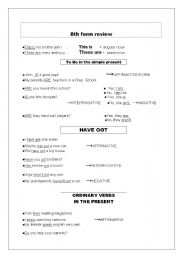 English worksheet: grammar revision