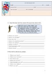 English Worksheet: 5TH FORM ENGLISH TEST