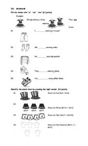 English worksheet: Clothes