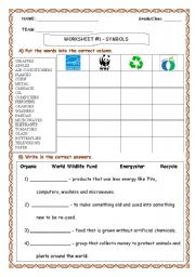 English worksheet: symbols