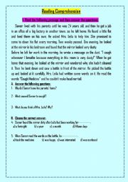 English Worksheet: Two reading passages