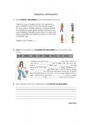 English worksheet: Personal appearance