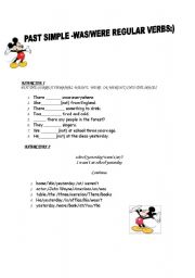English Worksheet: WAS/WERE REGULAR VERBS -PAST SIMPLE