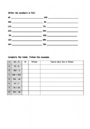 English worksheet: Do matchs and write the numbers in full