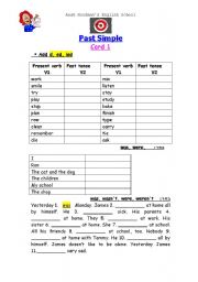 English Worksheet: Past Simple Card 1