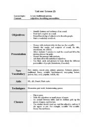 English worksheet: Adjectives describing people