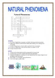 English Worksheet: Natural phenomena crosswords (with key)