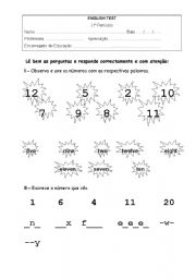 English Worksheet: diagnostic test