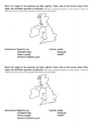 English Worksheet: Map Great Britain