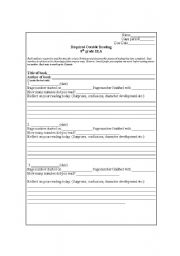 English Worksheet: Reading log