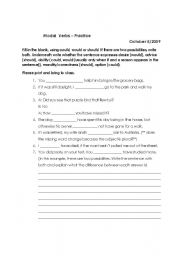 English Worksheet: Modal Verbs Practice