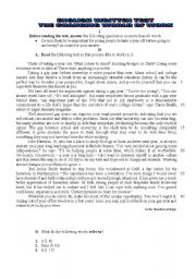 English Worksheet: Test on The World of Work - 11th graders