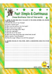 Past Simple & Past Continuous with JONAS BROTHERS (Part II)