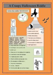 English Worksheet: A creepy Halloween riddle