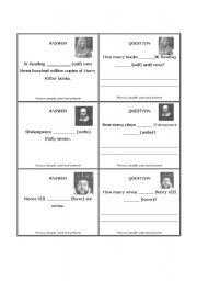 English Worksheet: Famous People Quiz-past and present