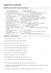 English Worksheet: relative clauses