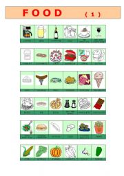 English worksheet: food