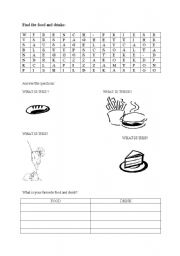 English Worksheet: Food