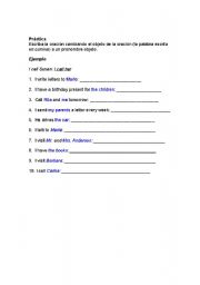 English worksheet: object pronouns excercises