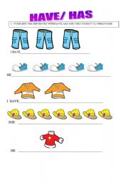 English Worksheet: HAVE/ HAS