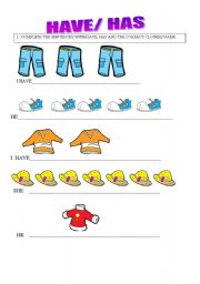 English worksheet: HAVE/ HAS