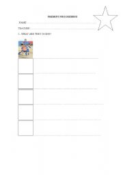 English Worksheet: present progressive