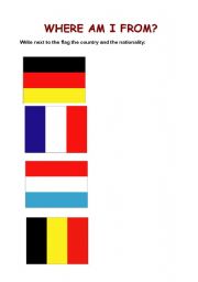 English Worksheet: flags