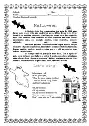 English Worksheet: Holloween song