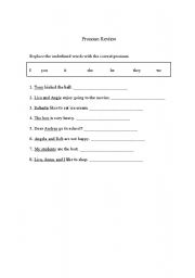 English worksheet: Pronoun Worksheet