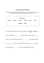 English Worksheet: My Saturday