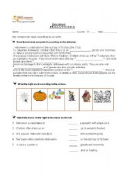 English Worksheet: Halloween quiz