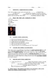English Worksheet: evaluation test