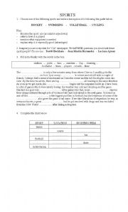 English worksheet: Sports