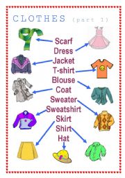 English Worksheet: clothes part 1