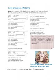 English Worksheet: Love Profusion - Madonna