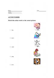 English worksheet: Action Words