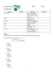 English worksheet: Travel