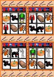 English Worksheet: Halloween Bingo 1/3