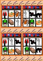English Worksheet: Halloween Bingo 2/3