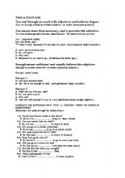 English worksheet: TOO ENOUGH PRESENTATION