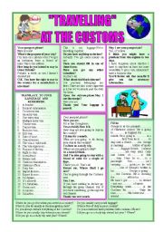 English Worksheet: TRAVELLING-AT THE CUSTOMS