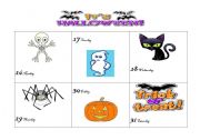 English worksheet: Halloween countdown