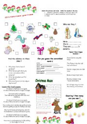 English Worksheet: CHRISTMAS GAMES